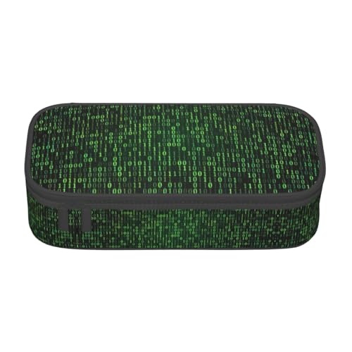 OTTKGGA Hacker Era Federmäppchen mit großem Fassungsvermögen, Reißverschluss, Schreibwaren-Organizer, Make-up-Tasche für Schule, Büro, Reisen, Schwarz , Einheitsgröße, Koffer von OTTKGGA