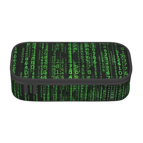 OTTKGGA Hacker Era Federmäppchen mit großem Fassungsvermögen, Reißverschluss, Schreibwaren-Organizer, Make-up-Tasche für Schule, Büro, Reisen, Schwarz , Einheitsgröße, Koffer von OTTKGGA