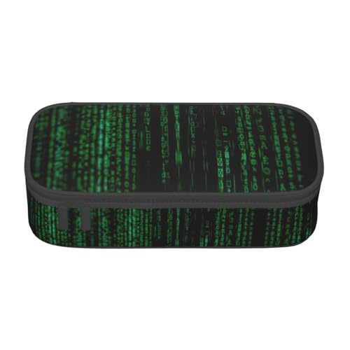 OTTKGGA Hacker Era Federmäppchen mit großem Fassungsvermögen, Reißverschluss, Schreibwaren-Organizer, Make-up-Tasche für Schule, Büro, Reisen, Schwarz , Einheitsgröße, Koffer von OTTKGGA