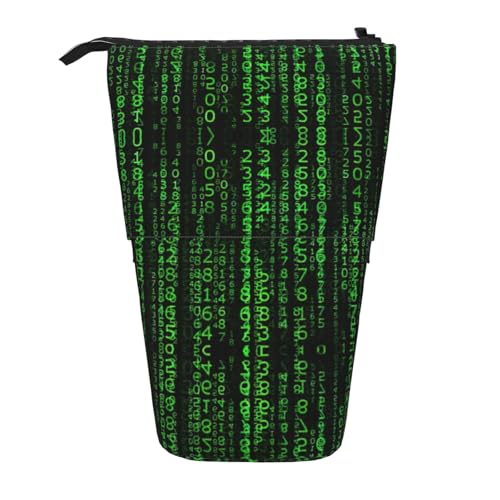 OTTKGGA Hacker Era Teleskop-Federmäppchen mit Reißverschluss, tragbar, für Schule, Büro, Studenten, Schwarz , Einheitsgröße von OTTKGGA