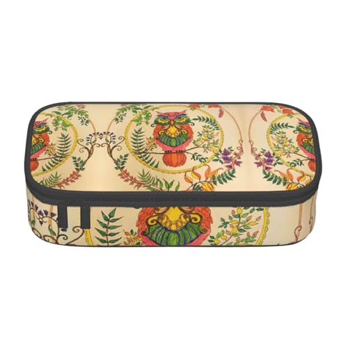 OTTKGGA Owl Beliefs Federmäppchen mit großem Fassungsvermögen, Reißverschluss, Schreibwaren-Organizer, Make-up-Tasche für Schule, Büro, Reisen, Schwarz , Einheitsgröße, Koffer von OTTKGGA