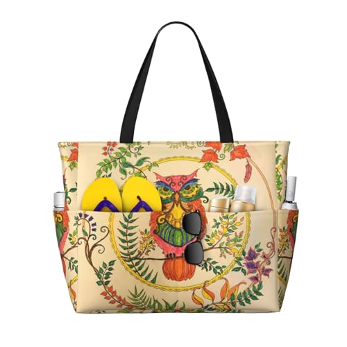 OTTKGGA Owl Beliefs Strand-Reisetasche, großes Fassungsvermögen, mehrere Taschen mit Reißverschluss, wasserdicht, für Pool, Urlaub, Fitnessstudio, Schwarz , Einheitsgröße OTTKGGA Owl Beliefs Strand-Reisetasche, großes Fassungsvermögen, mehrere Taschen mit Reißverschluss, wasserdicht, für Pool, Urlaub, Fitnessstudio, Schwarz , Einheitsgröße von OTTKGGA