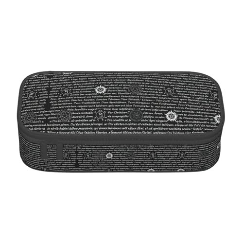 OTTKGGA Supernatural Inspiration Federmäppchen mit Reißverschluss, großes Fassungsvermögen, Schreibwaren-Organizer, Make-up-Tasche für Schule, Büro, Reisen, Schwarz , Einheitsgröße, Koffer von OTTKGGA