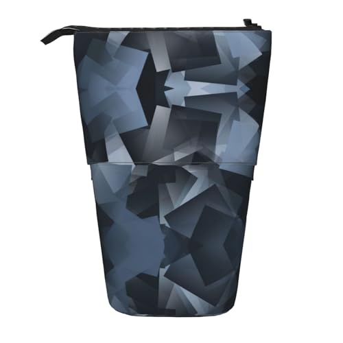 OTTKGGA Teleskop-Federmäppchen mit Mosaik-Design, mit Reißverschluss, tragbar, für Schule, Büro, Studenten, Grau, Schwarz , Einheitsgröße von OTTKGGA