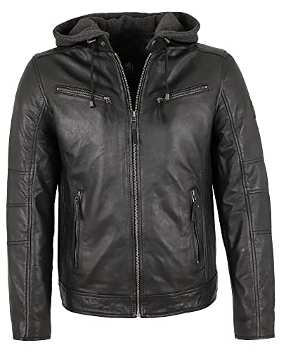 Otto Kern - Herren Echtleder Lederjacke Kapuze Lammnappa schwarz Größe 52 von Otto Kern