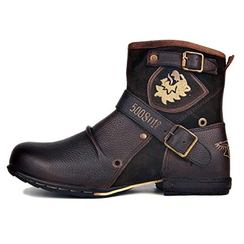 OSSTONE Herren leder chukkastiefel Worker biker boots-motorrad-leder-schuhe für reißverschluss Schnürstiefeletten boots 5008-1-N Braun Wildleder 9 OSSTONE Herren leder chukkastiefel Worker biker boots-motorrad-leder-schuhe für reißverschluss Schnürstiefeletten boots 5008-1-N Braun Wildleder 9 von OSSTONE