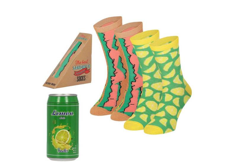 Apollo Socken FAST FOOD in origineller Verpackung in Größe 41/46 (2-Paar) originell verpackt, Doppelpack Socken-Menü, Geburtstag, Vatertag von Apollo