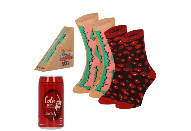 Apollo Socken FAST FOOD in origineller Verpackung in Größe 41/46 (2-Paar) originell verpackt, Doppelpack Socken-Menü, Geburtstag, Vatertag von Apollo