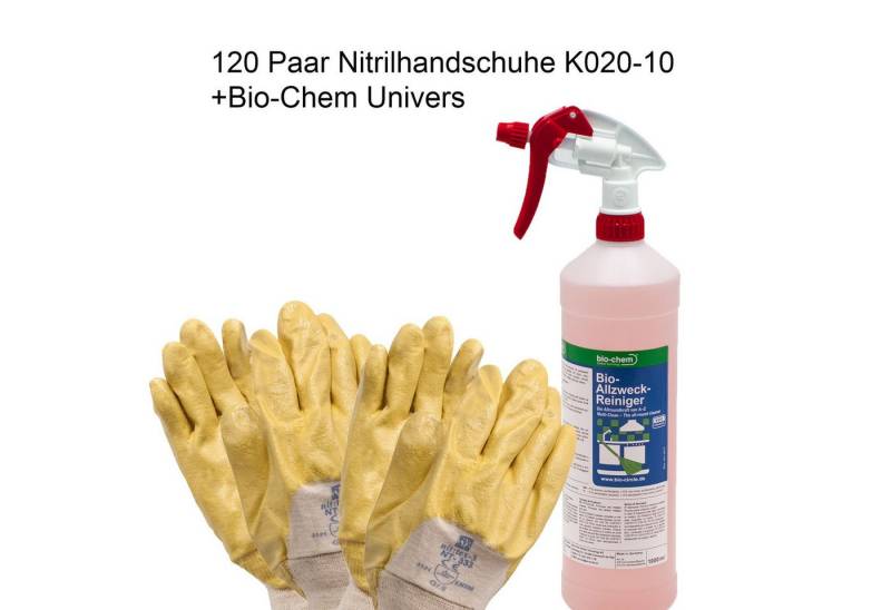 Arbeitshandschuhe 120 Paar Arbeitshandschuhe - K020 Größe 10 Nitril + Bio-Chem Univera von OTTO