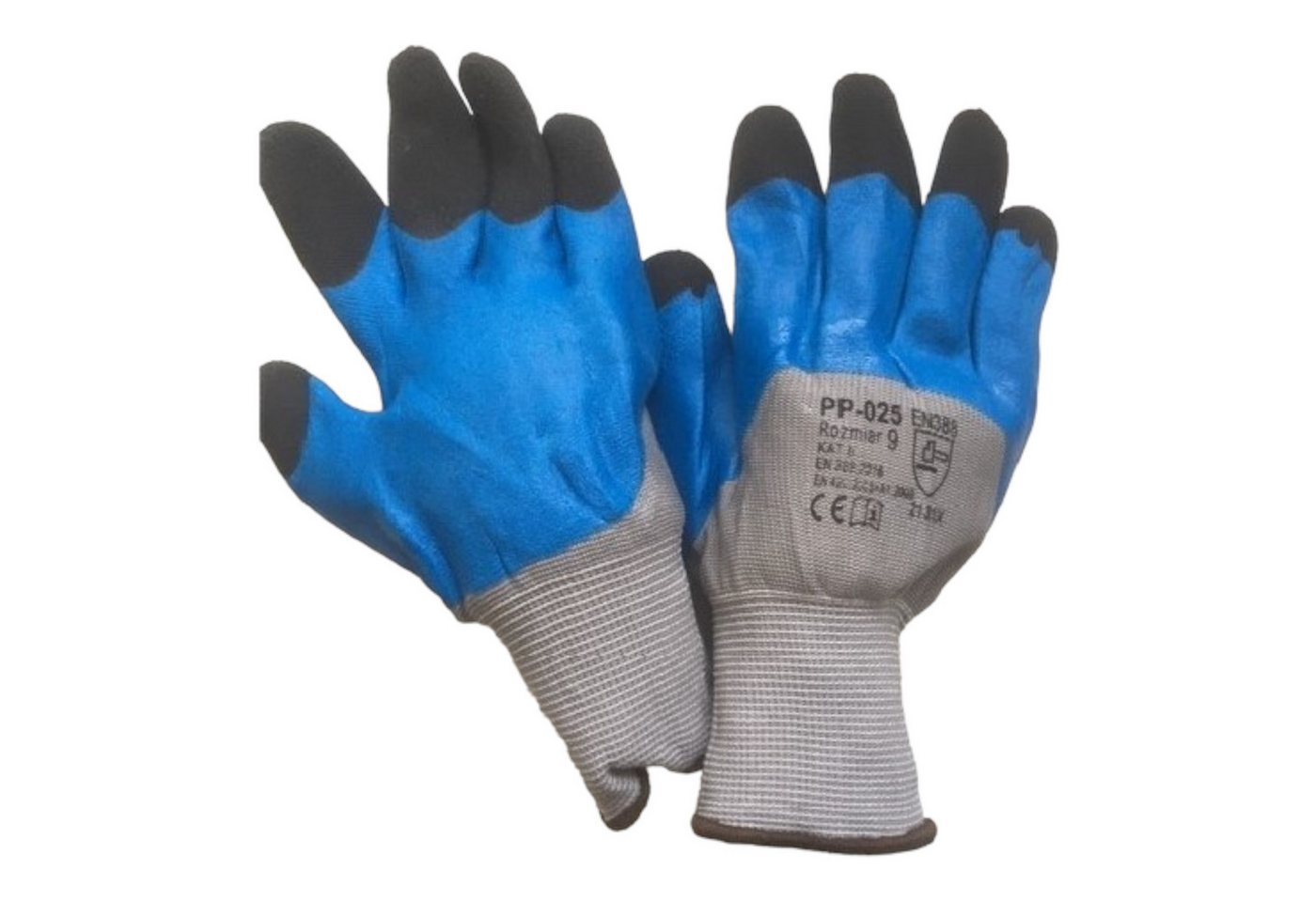 Arbeitshandschuhe Arbeitshandschuhe - K033 Flex, Latexschaum mit Textilbundchen, blau m von OTTO