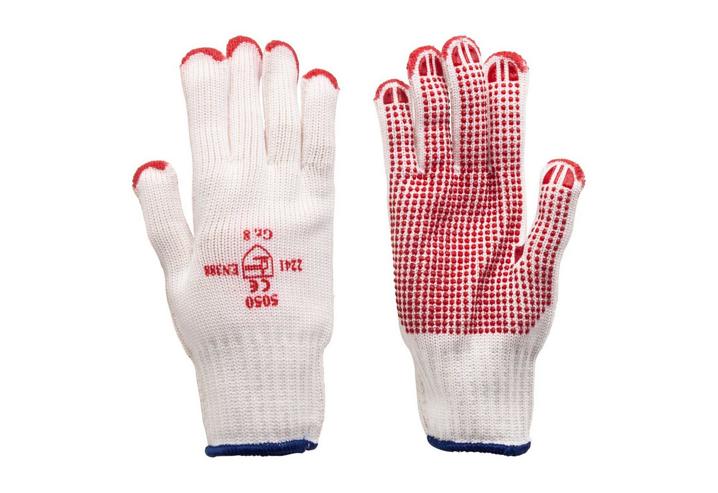 Arbeitshandschuhe Arbeitshandschuhe - Strickhandschuhe mit roten PVC-Noppen K1301 Gr&oum von OTTO