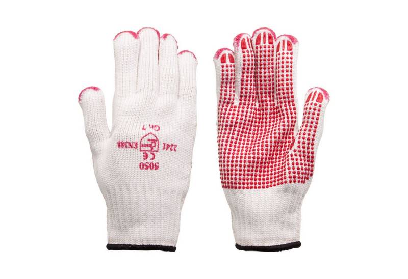 Arbeitshandschuhe Arbeitshandschuhe - Strickhandschuhe mit roten PVC-Noppen K1301 Gr&oum von OTTO