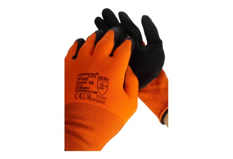 Arbeitshandschuhe K027 violett/orange -10 Arbeits-, Schutz- Nylonhandschuhe, die im Hand von OTTO