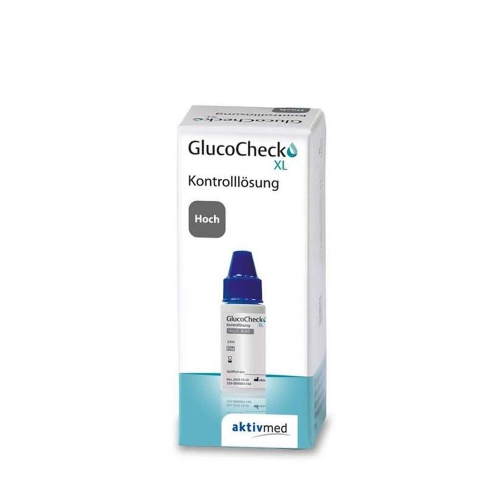 aktivmed Blutzucker-Teststreifen Gluco Check XL Kontrolllösung 4 ml, Mittel oder Hoch 1-St., Blutzuckermesssystem Funktionstest, Diabetesüberwachung von aktivmed