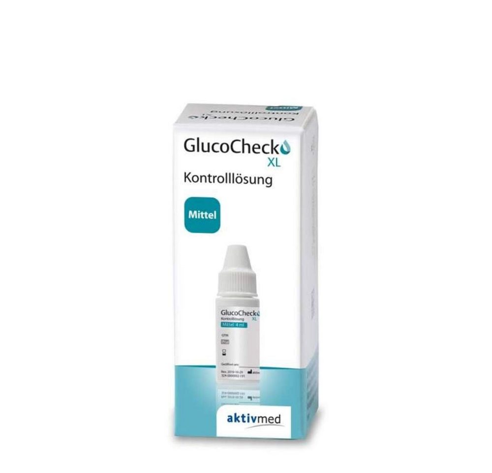 aktivmed Blutzucker-Teststreifen Gluco Check XL Kontrolllösung 4 ml, Mittel oder Hoch 1-St., Blutzuckermesssystem Funktionstest, Diabetesüberwachung von aktivmed