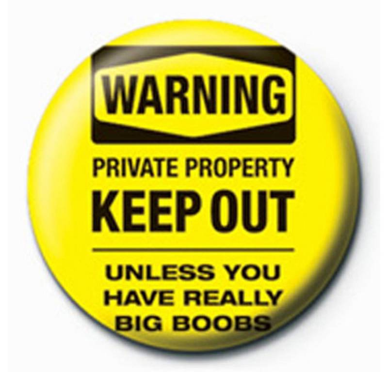 Button Fun - Button Badge - Warning - Boobs von OTTO
