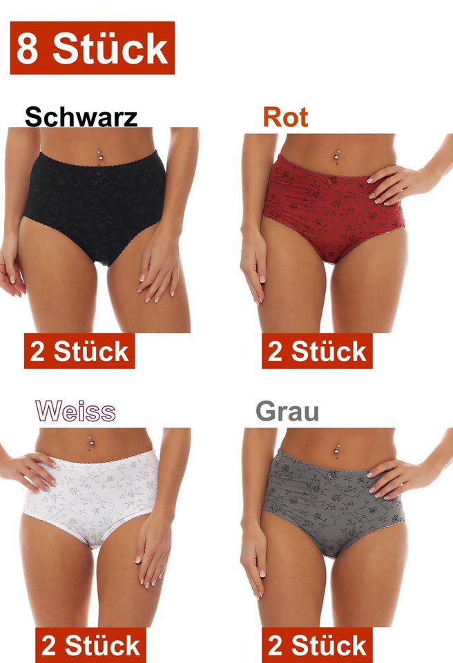 Cocain underwear Taillenslip Damen Slips Microfaser hohe Taille Miederhöschen Bauchweg Unterhose (8-St) aus weichem Microfaser von Cocain underwear