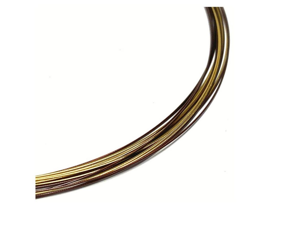Collier Kette Stahlseil braun gold mehrreihig 17reihig Klippverschluß Edelstah von OTTO