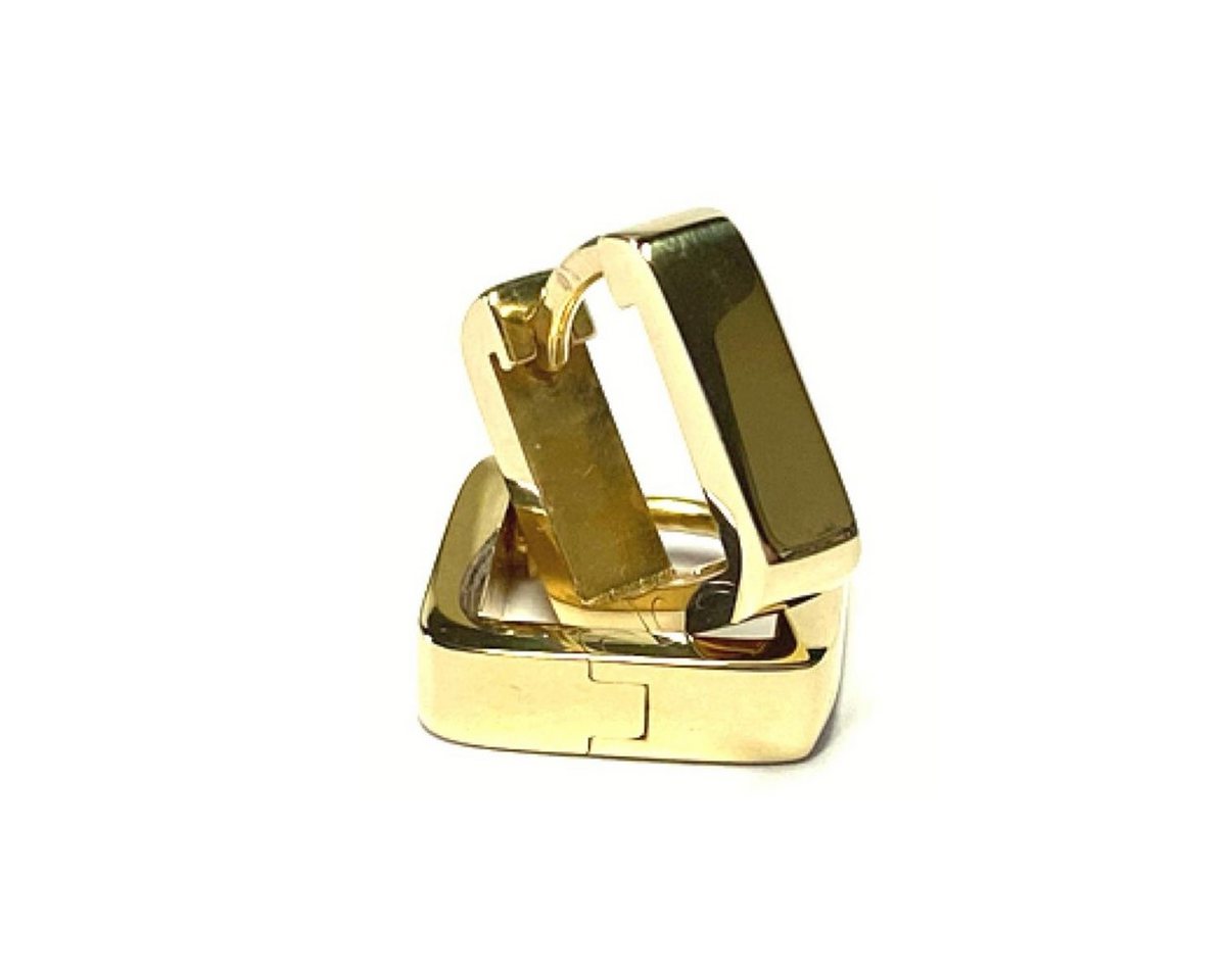 Edelschmiede925 Creolen-Set Ohrring 925/- Silber vergoldet poliert eckig moderne Form Creole Schar von Edelschmiede925