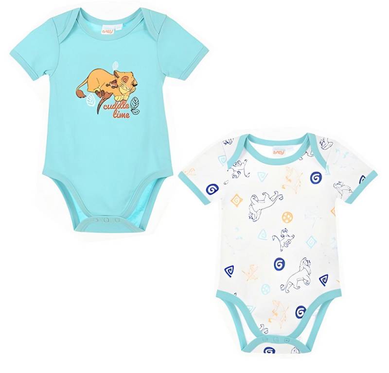 Disney Strampler König der Löwen Baby 2er Set kurzarm Body 100% Baumwolle, Gr. 68 bis 86 von Disney