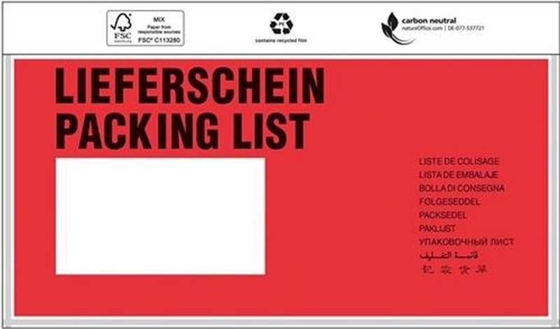 Dokumententasche 1000er Pack TRANSPAK 6430159 Dokumententaschen Standard Maße 240x110m von OTTO