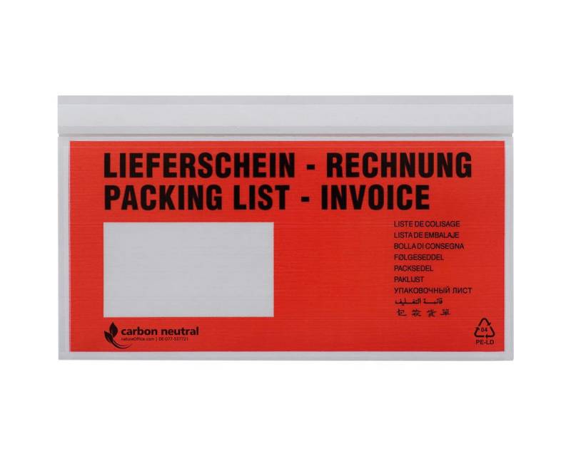 Dokumententasche UNIPACK Dokumententasche V722182 DL 70my rt/sw 500 St./Pack. von OTTO