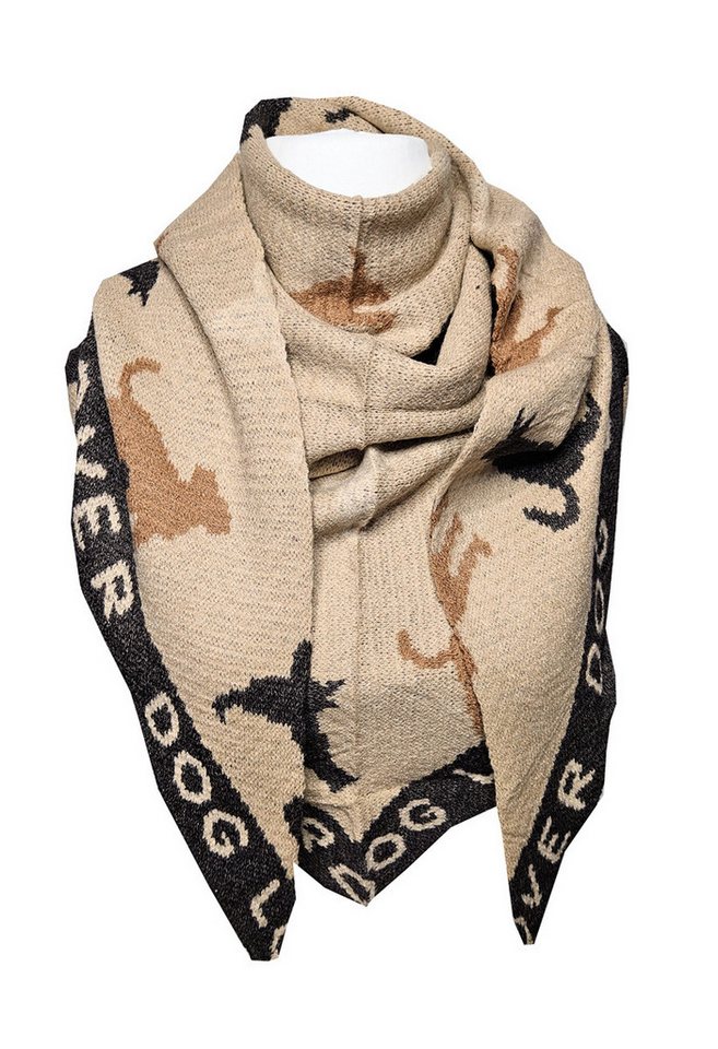 Dreieckstuch SAISON Dreieckschal Strick Wild Dog Beige Winter Schal Dreieckstuch Hu von OTTO