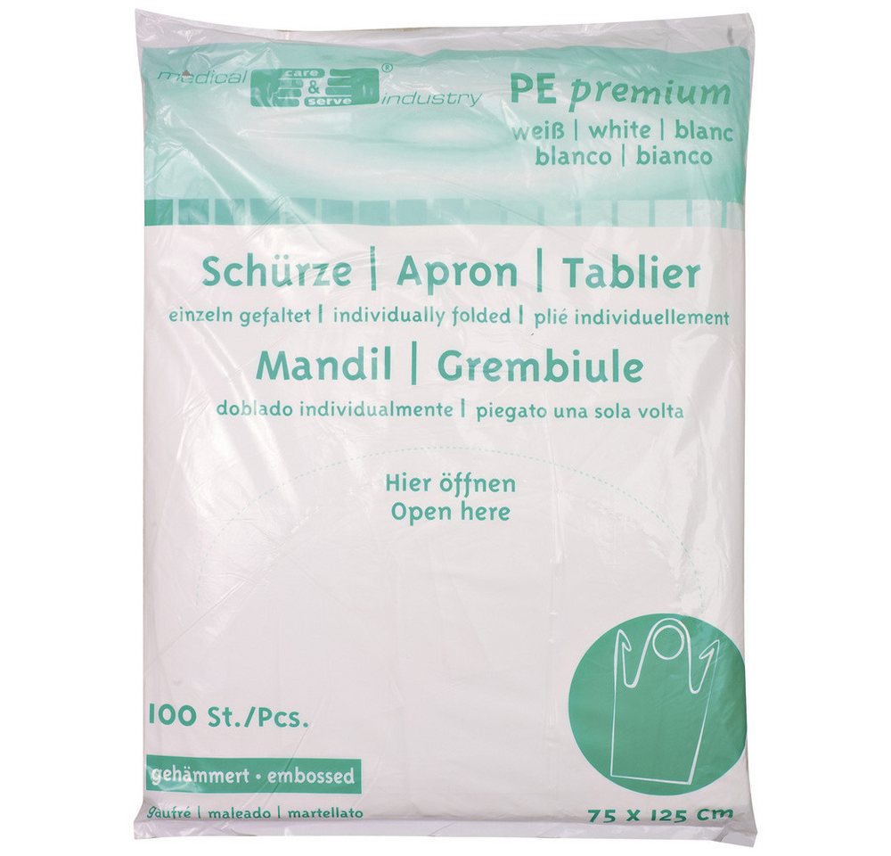 Einweghandschuhe 1005100 Einmal-Schürze 75x125 cm VE 100 Weiß von OTTO