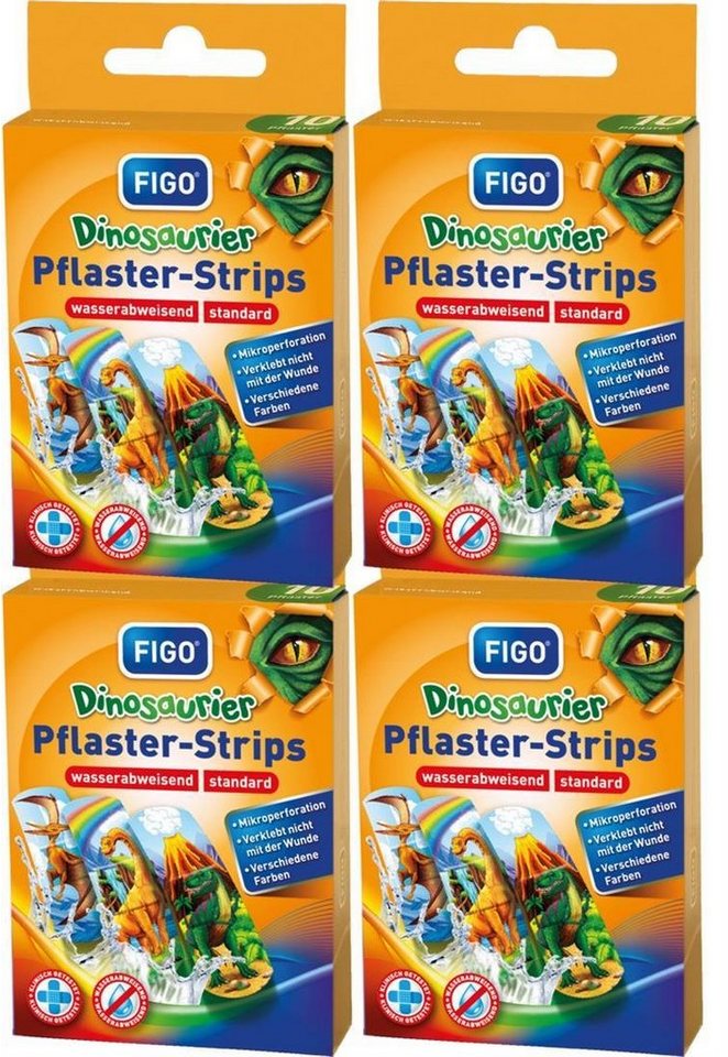 FIGO Wundpflaster varivendo Notizblock + 40 Kinderpflaster Dinosaurier (Set, 40 St., Kinderpflaster), Fingerpflaster Pflaster Wundverband Kinderwundverband von FIGO