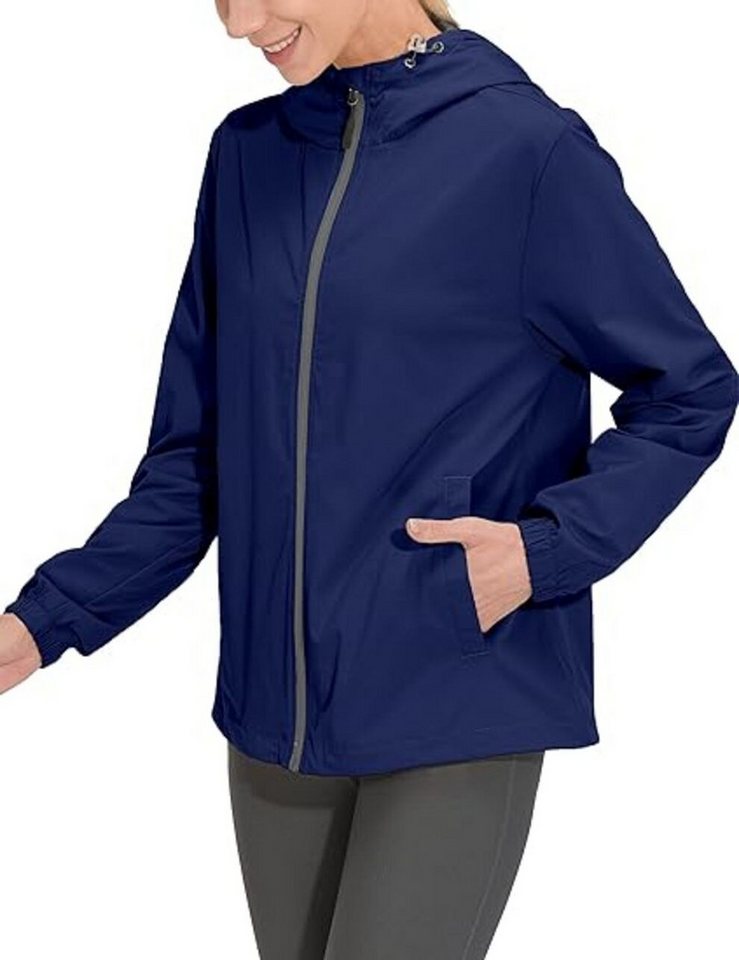 Fleecejacke Sportjacke mit Kapuze Softshelljacke Wasserabweisend Blau-M von OTTO