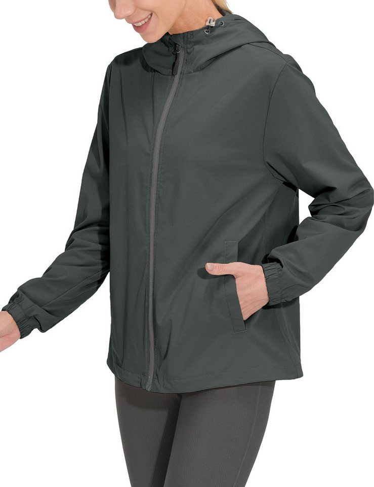 Fleecejacke Sportjacke mit Kapuze Softshelljacke Wasserabweisend Grau-L von OTTO