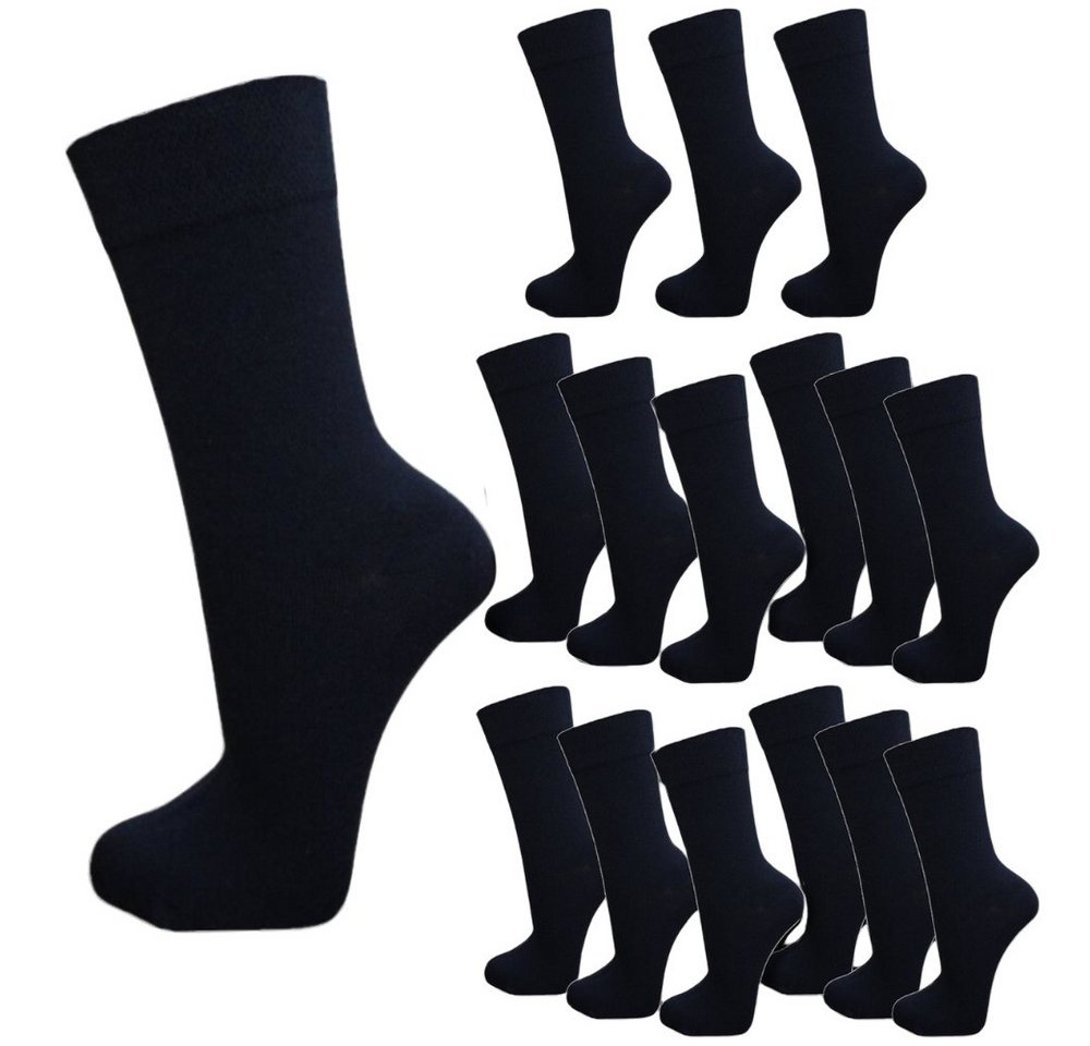 Freizeitsocken Schwarze Herren Socken 100% Baumwolle, Sparpack (12-Paar) von OTTO