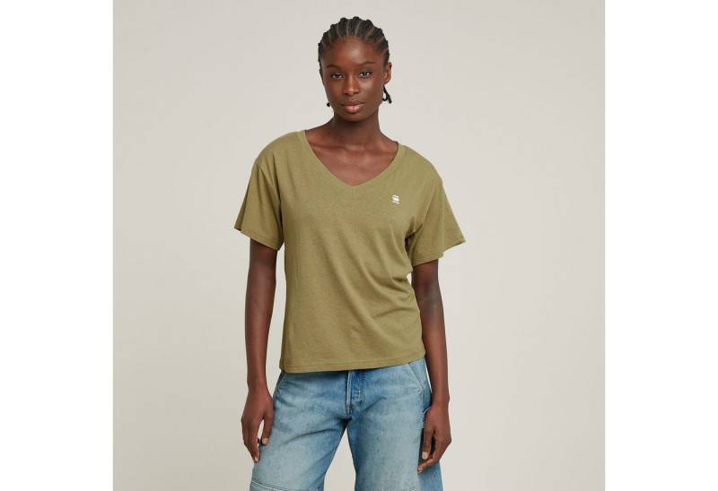 G-STAR V-Shirt Open V Relaxed mit Logo Druck von G-STAR