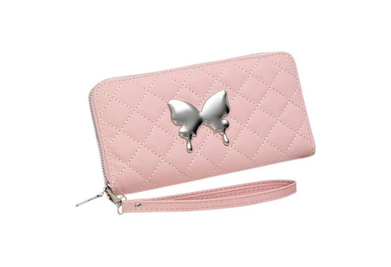 Geldbörse Elegante Kunstleder-Geldbörse mit Steppmuster & Schmetterling verspiel von OTTO