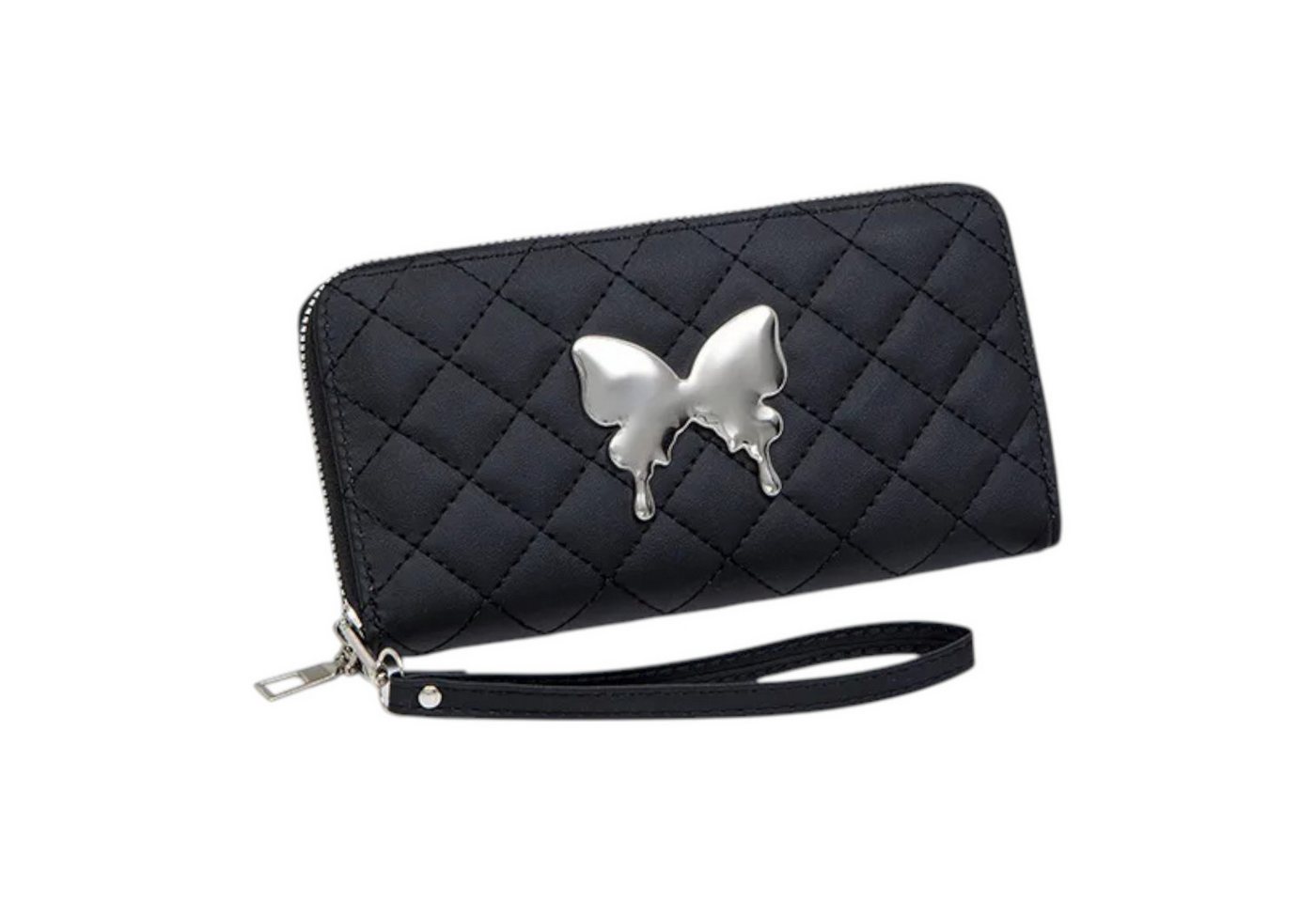 Geldbörse Elegante Kunstleder-Geldbörse mit Steppmuster & Schmetterling verspiel von OTTO