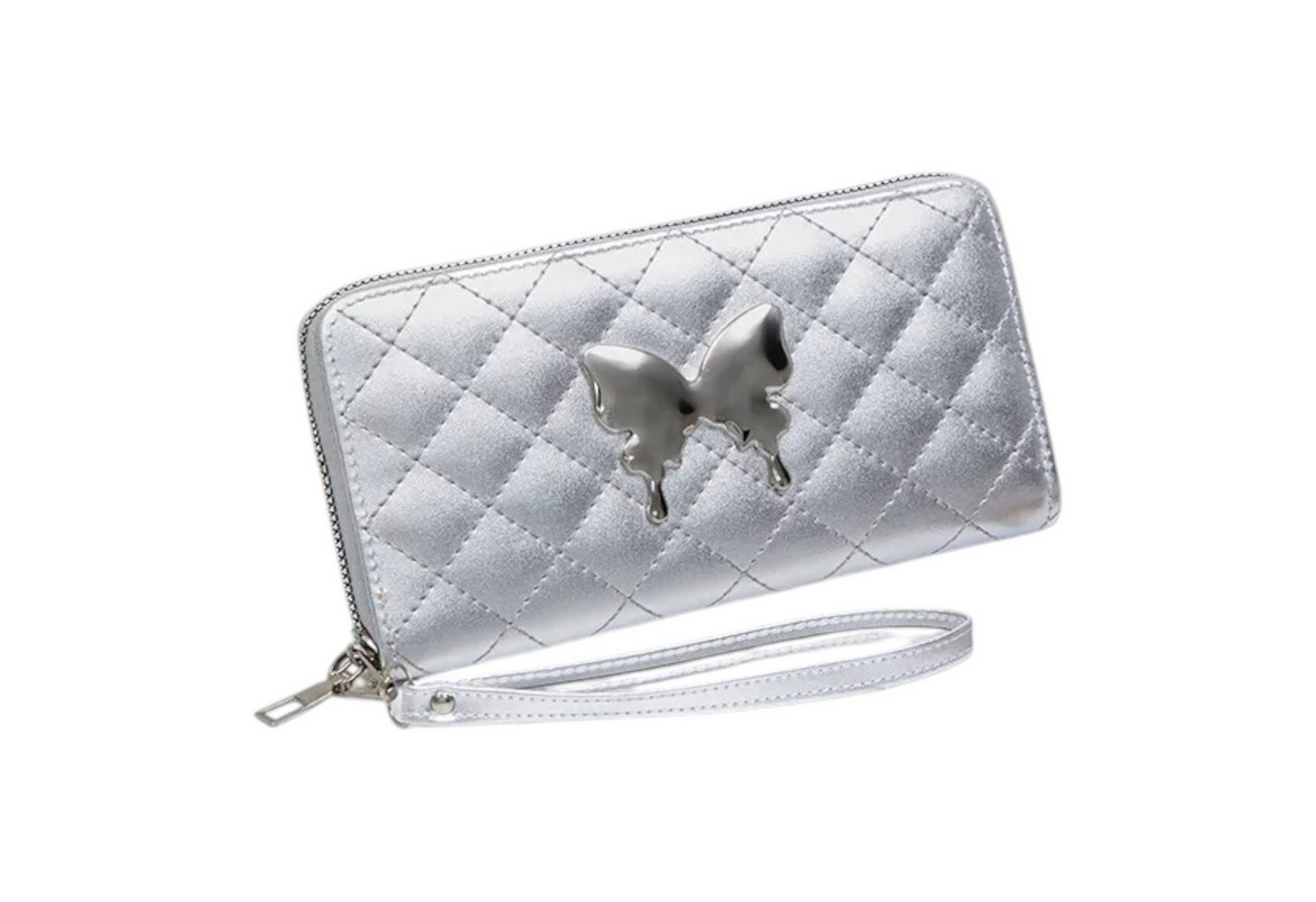 Geldbörse Elegante Kunstleder-Geldbörse mit Steppmuster & Schmetterling verspiel von OTTO