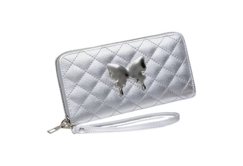 Geldbörse Elegante Kunstleder-Geldbörse mit Steppmuster & Schmetterling verspiel von OTTO