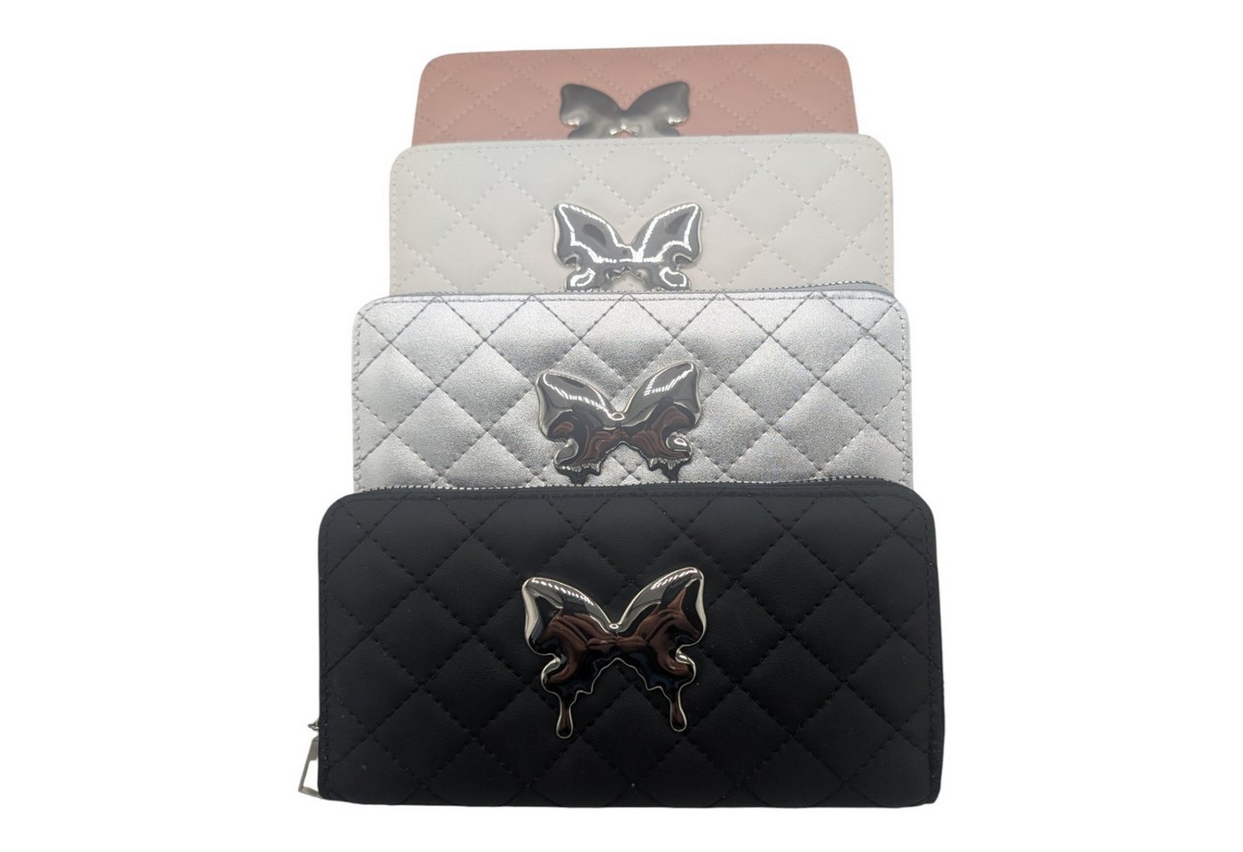 Geldbörse Elegante Kunstleder-Geldbörse mit Steppmuster & Schmetterling verspiel von OTTO