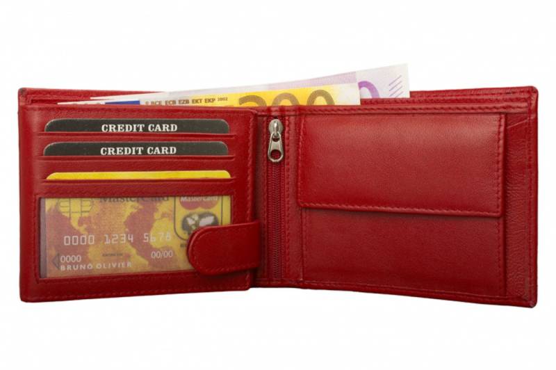 Geldbörse Geldbörse Nappa-Leder Scheintasche rot uni (1-tlg) von OTTO