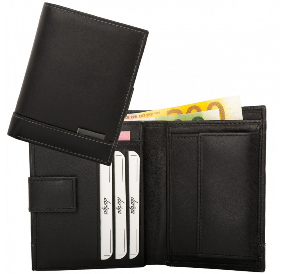 Geldbörse Geldbörse mit Innenriegel Nappa Leder Kombibörse schwarz/grau (1-tlg) von OTTO