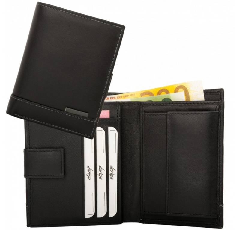 Geldbörse Geldbörse mit Innenriegel Nappa Leder Kombibörse schwarz/grau (1-tlg) von OTTO