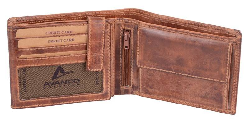 GlücksNugget Geldbörse Herrenbörse Herren Geldbörse Leder querformat, braun von Glücksnugget