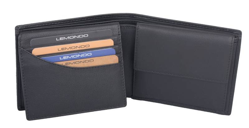 GlücksNugget Geldbörse Leder Geldbörse, Scheintasche LEMONDO schwarz, Herrenbörse von Glücksnugget