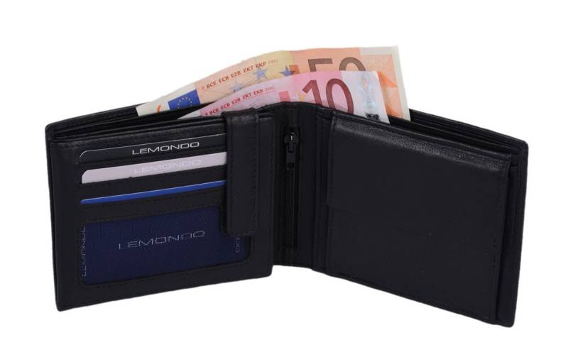 GlücksNugget Geldbörse Herrenbörse Herren Geldbörse Leder querformat schwarz von GlücksNugget