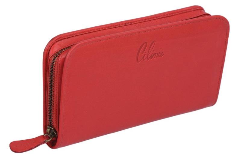 GlücksNugget Geldbörse Leder Damenbörse CILINIE, rot von Glücksnugget