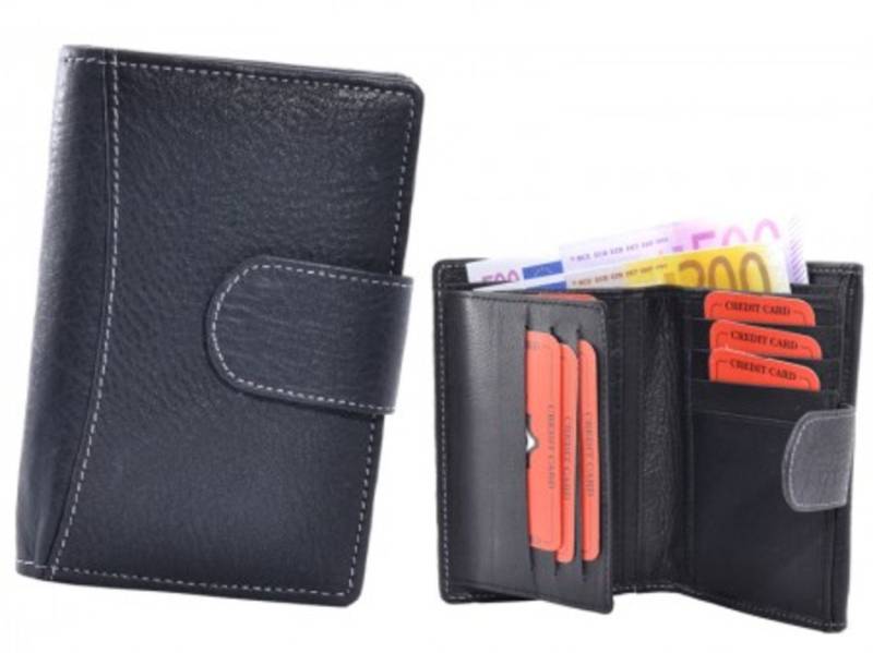 Geldbörse Mittlere Damenbörse Rind Leder - schwarz (1-tlg) von OTTO