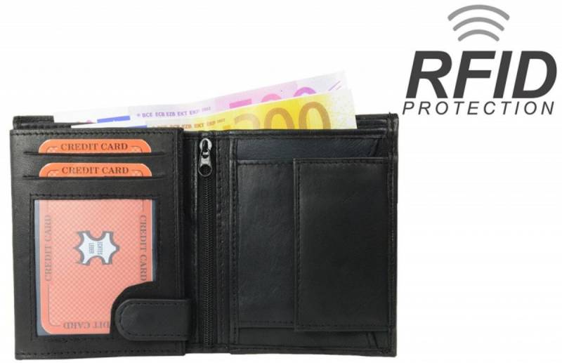 Geldbörse RFID Protect - Geldbörse Nappa-Leder Kombibörse schwarz (1-tlg) von OTTO