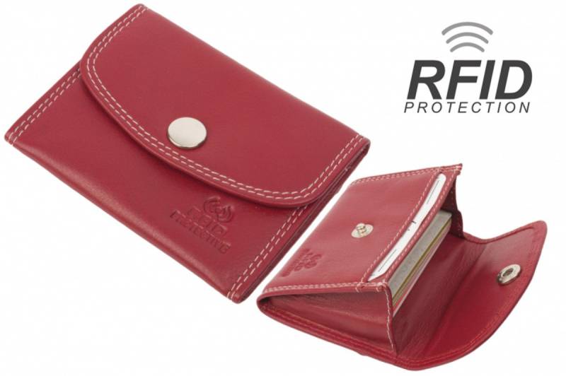 Geldbörse RFID Protected Kartenbörse/Minibörse bis 8 Karten Doppelnaht Rindleder (1-tlg) von OTTO
