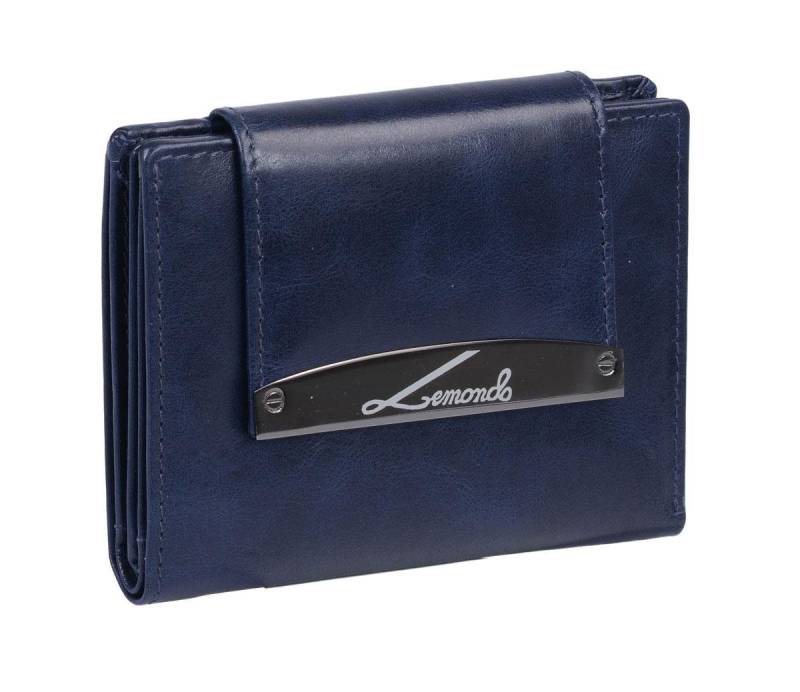 GlücksNugget Geldbörse schicke Geldbörse Damen Leder Portemonnaie LEMONDO, blau von Glücksnugget
