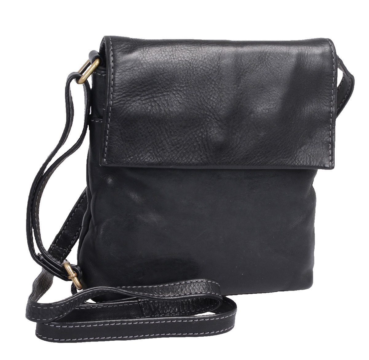Basic Handtasche kleine Handtasche Leder weich Damentasche, schwarz von Basic